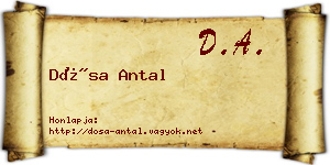 Dósa Antal névjegykártya